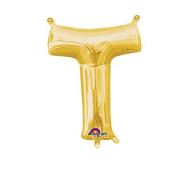 Gold Letter T Foil Balloon - 18 Inch - Image 1