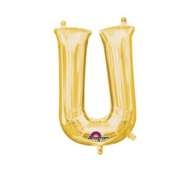 Gold Letter U Foil Balloon - Large Decorative Party Accent - Image 1