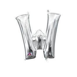 Silver Letter W Foil Balloon Decoration - Party Decor - Image 1