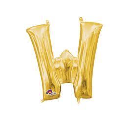 Gold Letter W Foil Balloon - 33 Inch - Image 1