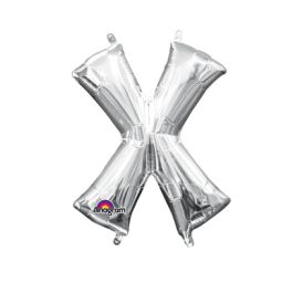 Silver Letter X Foil Balloon - Single Decoration - Image 1