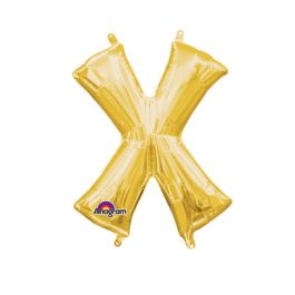 Gold Letter X Foil Balloon Decoration - Image 1