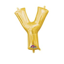 Gold Letter Y Foil Balloon Initial Decoration - Image 1