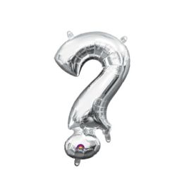 Silver Question Mark Foil Balloon - Novelty Shape - Image 1