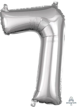 Number 7 Silver Balloon - 5-Pack - Image 1