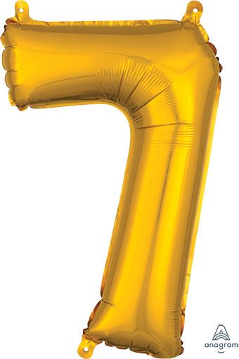 Number 7 Gold Balloon - 5-Pack - Image 1