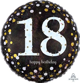 18th Birthday Balloon - 5-Pack Sparkling Holo - Image 1