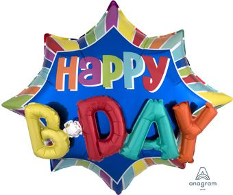 Happy Birthday Star Balloon 35" Multi-Pack - Image 1