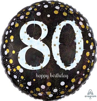 80th Birthday Balloon - 5-Pack - Image 1