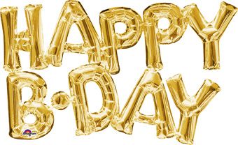 Happy Birthday Balloon - 3-Pack Gold Foil 30" - Image 1