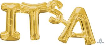 Gold 'It's A' Balloon 20" - 5-Pack - Image 1