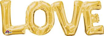 Love Balloon 25" - 5-Pack Gold Foil Party Decor - Image 1