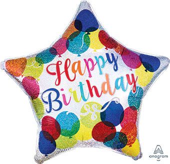 Happy Birthday Star Balloon - 5-Pack - Image 1