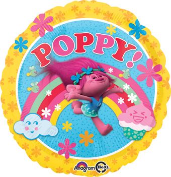 Poppy Balloons - 5-Pack Trolls Party Decorations - Image 1