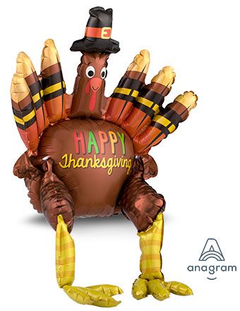 Sitting Turkey Balloon - 3-Pack - Image 1