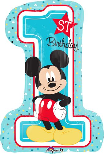 Mickey Mouse Balloon 3-Pack - 1st Birthday - Image 1