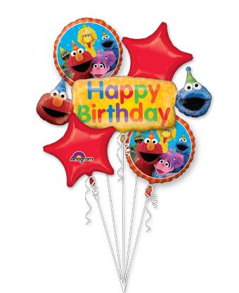 Sesame Street Birthday Balloon Bouquet - Image 1