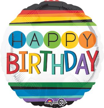 Rainbow Birthday Balloons - 5-Pack - Image 1