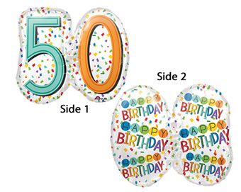 50th Birthday Balloons - 3-Pack - Image 1