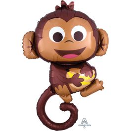 Happy Monkey Balloon 36 Inch Foil Shaped Decoration - Image 1