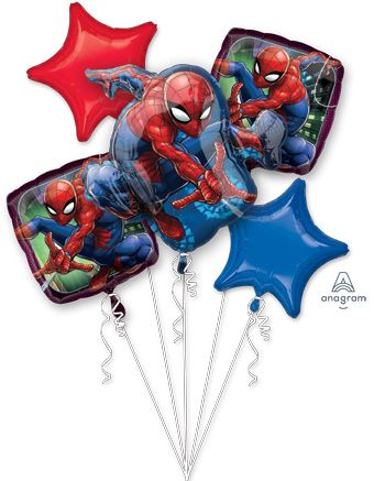 Spider-Man Balloon Bouquet - 5-Piece Set - Image 1