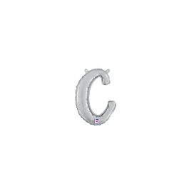 Silver Letter C Foil Balloon 14 Inch - Party Decor - Image 1