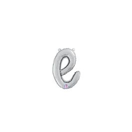 Silver Script E Foil Balloon 14 Inch - 5-Pack - Image 1
