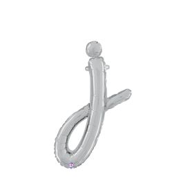 Silver Letter J Balloon 24 Inch Foil - Party Decor - Image 1