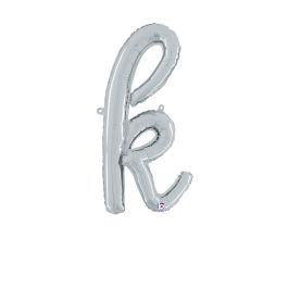 Silver Letter Script Balloons 24 Inch - Decor Set Pack - Image 1