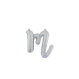 Silver Letter M Balloon 14 Inch - 5-Pack Foil - Image 1
