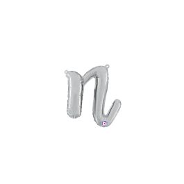 Silver Script N Foil Balloon 14 Inch - 5-Pack - Image 1