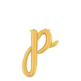 Gold Letter P Balloon 24 Inch Foil - Single Piece Decor - Image 1