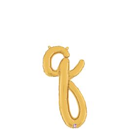 Gold Letter Script Balloons Set - 24 Inch Party Decoration - Image 1