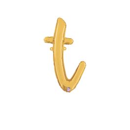 Gold Letter T Foil Balloon 24 Inch - Single Piece Decoration - Image 1