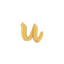 Gold Letter 'U' Foil Balloon 14 Inch - Single Unit Decor - Image 1