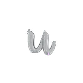 Silver Letter U Foil Balloon 14 Inch - Pack of Balloons - Image 1