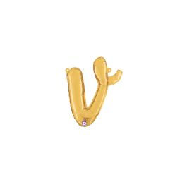 Gold Letter V Foil Balloon 14 Inch - Image 1