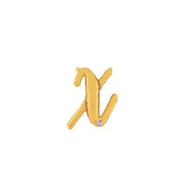 Gold Letter X Balloon 14 Inch Foil - Party Decoration - Image 1