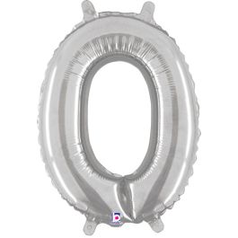 Silver Number 0 Foil Balloon 14 Inch - Image 1