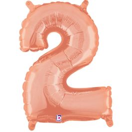 Rose Gold Number 2 Foil Balloon 14 Inch - Image 1