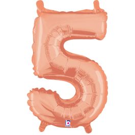 Rose Gold Number 5 Foil Balloon 14 Inch - Image 1
