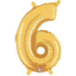 Gold Number 6 Foil Balloon 14 Inch - Image 1