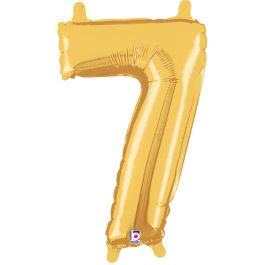 Gold Number 7 Foil Balloon 14 Inch Party Decoration - Image 1
