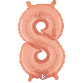 Rose Gold Number 8 Foil Balloon 14 Inch - Image 1