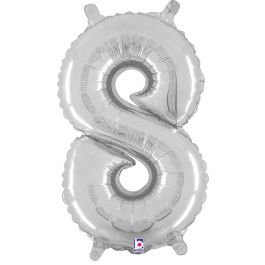 Silver Number 8 Foil Balloon 14 Inch - Image 1