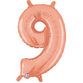 Rose Gold Number 9 Foil Balloon - 14 Inch - Image 1