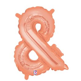 Rose Gold Ampersand Balloon 14 Inch - 5-Pack - Image 1