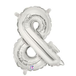 Silver Ampersand Balloon 14 Inch Foil - Image 1