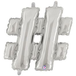 Silver Hashtag Balloon 14 Inch - Image 1