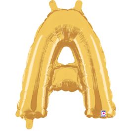 Gold Letter A Balloon 14 Inch - 5-Pack - Image 1